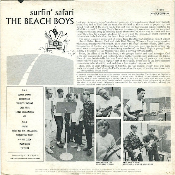 The Beach Boys : Surfin' Safari (LP, Album, Mono)