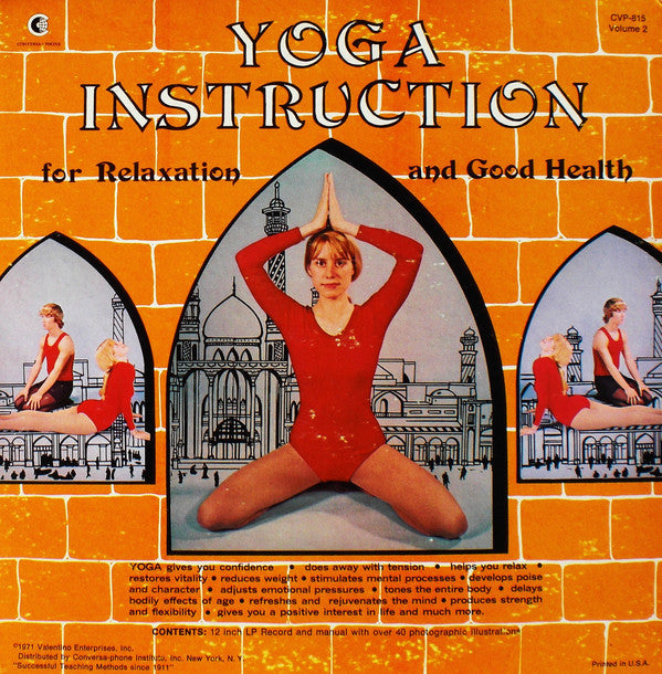 No Artist : Yoga Instructions For Relaxation And Good Health: Volume 2 (LP, Album)