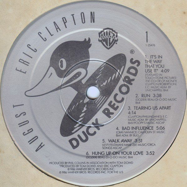 Eric Clapton : August (LP, Album, Gat)