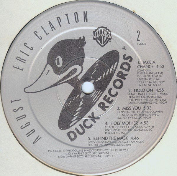Eric Clapton : August (LP, Album, Gat)