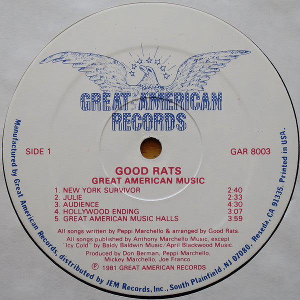 Good Rats : Great American Music (LP, Album)