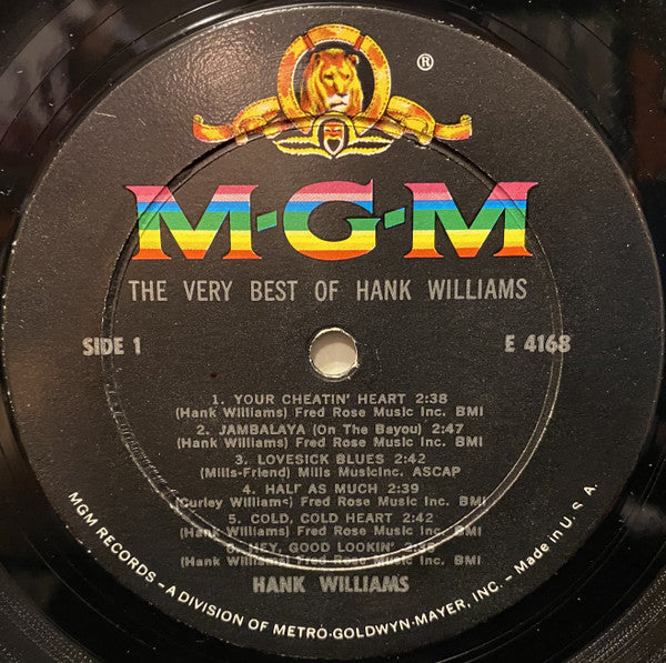 Hank Williams : The Very Best Of Hank Williams (LP, Comp, Mono)