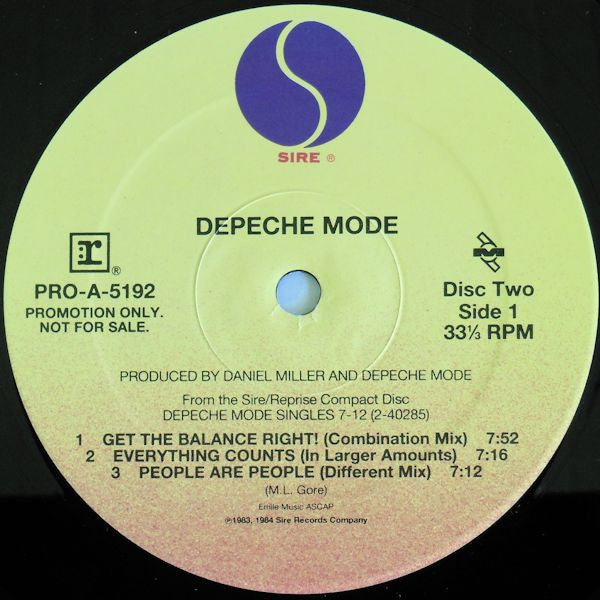 Depeche Mode : PRO-A-5192 Selections From The Commercially Available Limited Edition Box Sets One And Two (2xLP, Comp, Promo, Smplr)