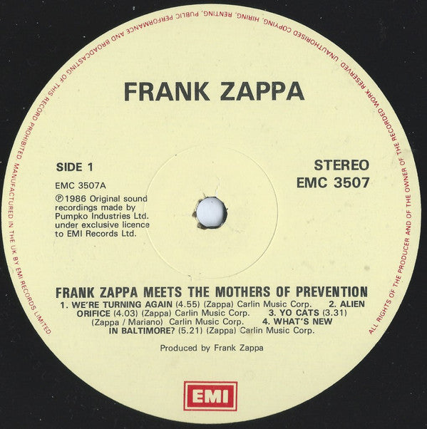 Frank Zappa : Frank Zappa Meets The Mothers Of Prevention (European Version) (LP, Album)