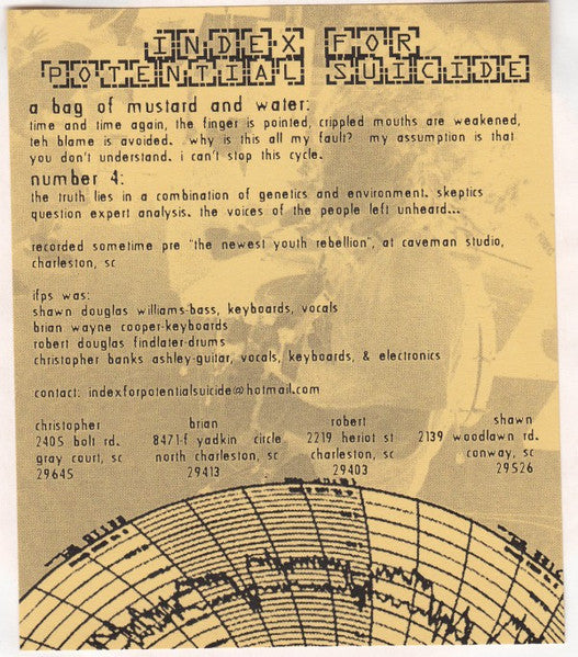Index For Potential Suicide / Usurp Synapse : Index For Potential Suicide / Usurp Synapse (7")