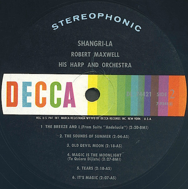 Robert Maxwell, His Harp And Orchestra : Shangri-La (LP, Album)