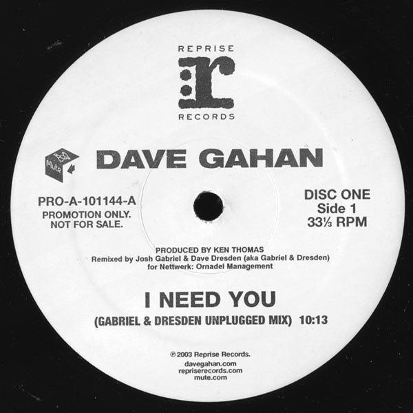 Dave Gahan : I Need You (2x12", Promo)
