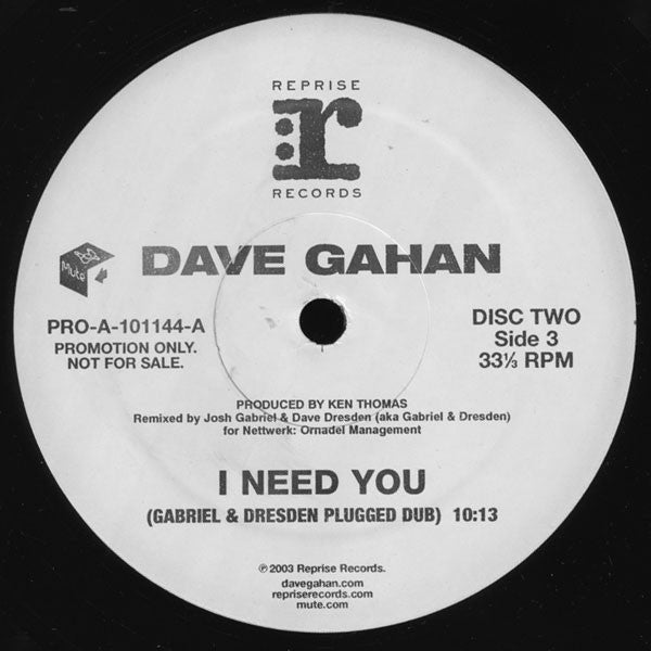 Dave Gahan : I Need You (2x12", Promo)