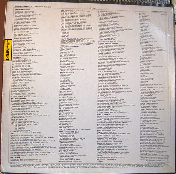 Loudon Wainwright III : Attempted Mustache (LP, Album, Ter)