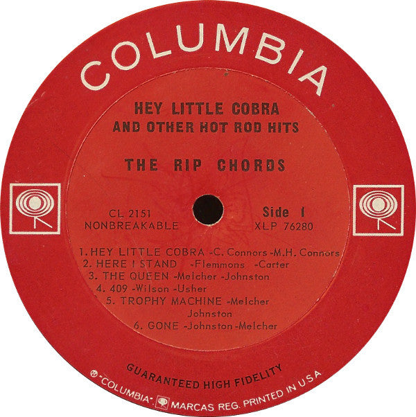 The Rip Chords : Hey Little Cobra And Other Hot Rod Hits (LP, Album, Mono, Pit)
