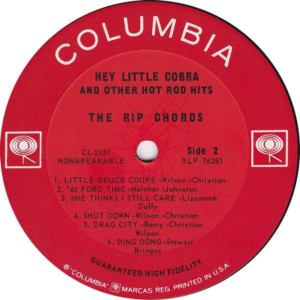 The Rip Chords : Hey Little Cobra And Other Hot Rod Hits (LP, Album, Mono, Pit)