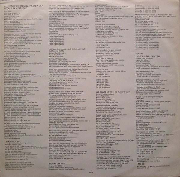 Meat Loaf : Bat Out Of Hell (LP, Album)