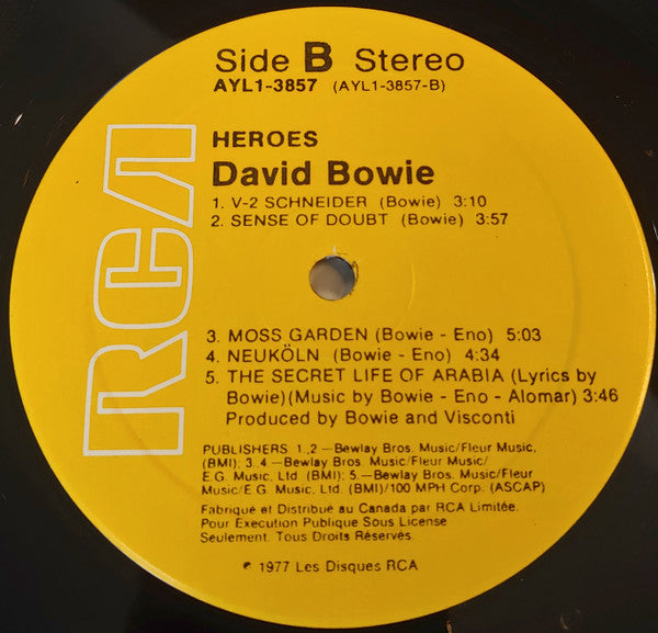 David Bowie : "Heroes" (LP, Album)
