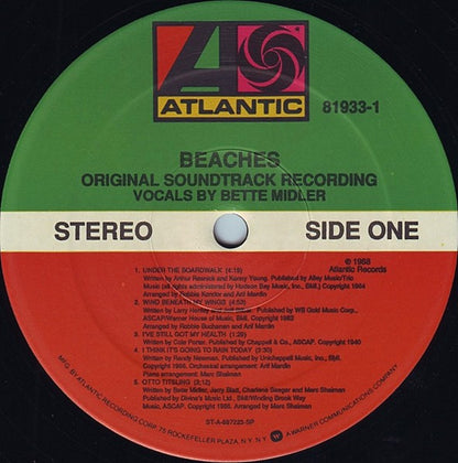 Bette Midler : Beaches (Original Soundtrack Recording) (LP, Album, Spe)