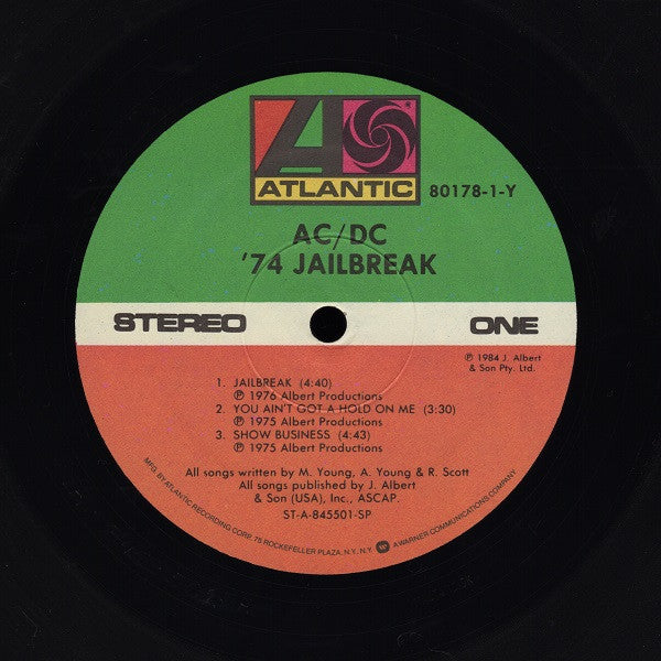 AC/DC : '74 Jailbreak (LP, Album, Comp, Spe)