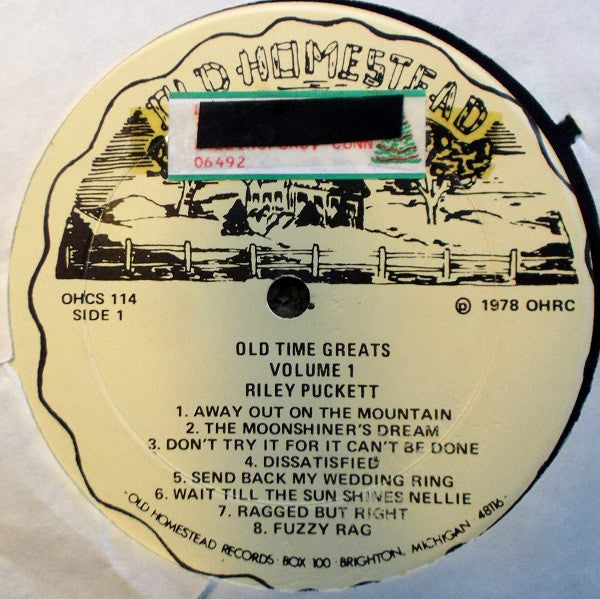 Riley Puckett : Old Time Greats - Volume 1 (LP, Comp)