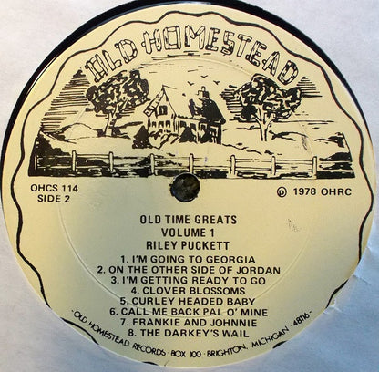 Riley Puckett : Old Time Greats - Volume 1 (LP, Comp)