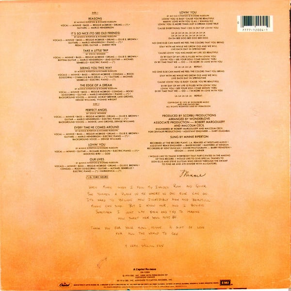 Minnie Riperton : Perfect Angel (LP, Album, RE)
