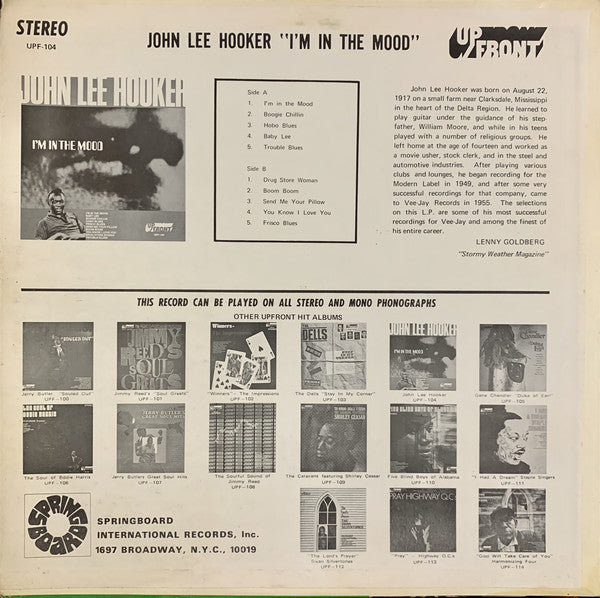 John Lee Hooker : I'm In The Mood (LP, Album, Comp)