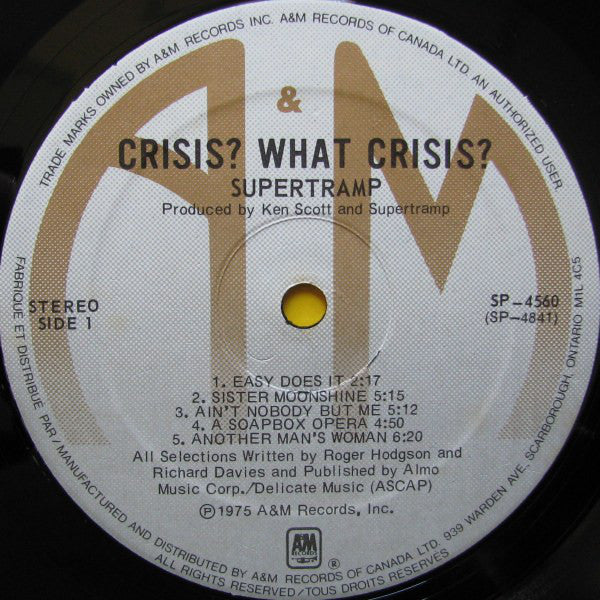 Supertramp : Crisis? What Crisis? (LP, Album)