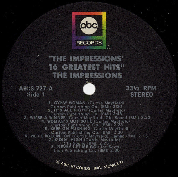The Impressions : 16 Greatest Hits (LP, Comp)