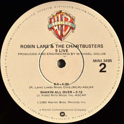 Robin Lane & The Chartbusters : 5 Live (12", EP, Win)