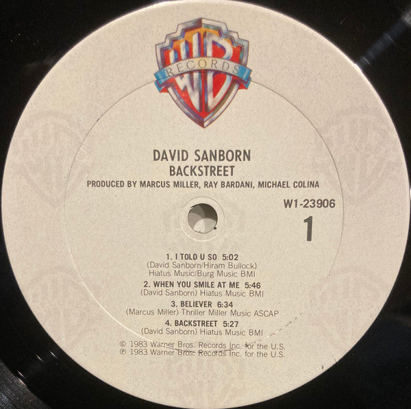 David Sanborn : Backstreet (LP, Album, Club, Car)