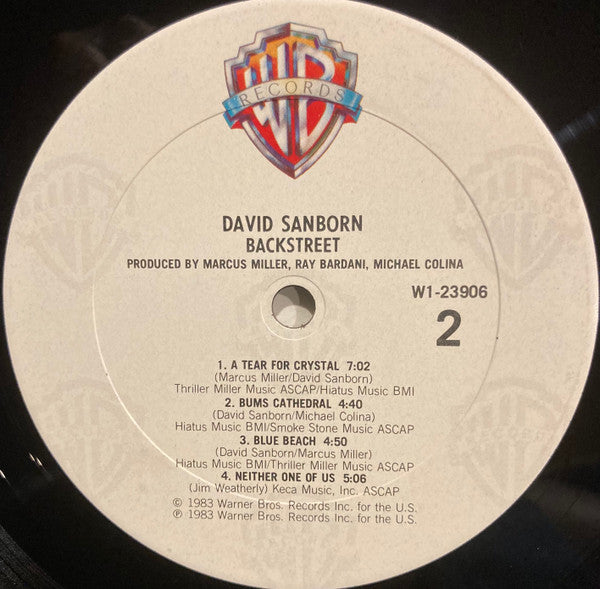 David Sanborn : Backstreet (LP, Album, Club, Car)