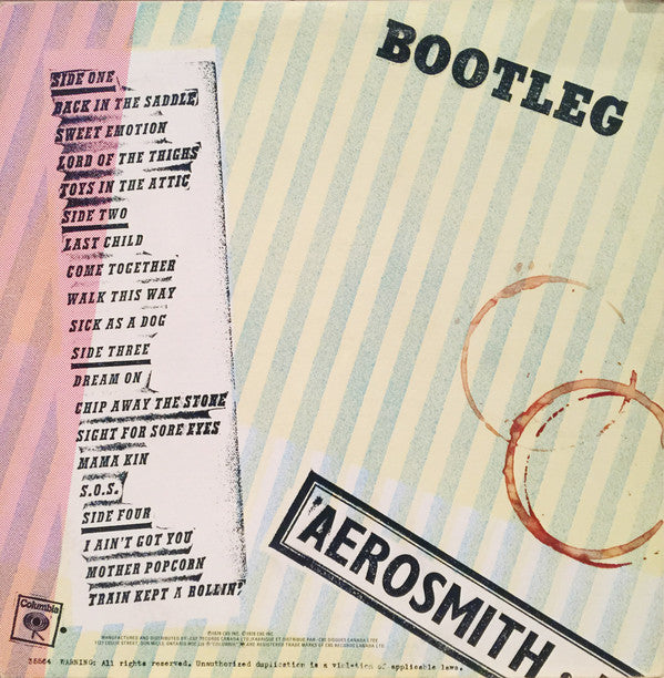 Aerosmith : Live! Bootleg (2xLP, Album, Gat)