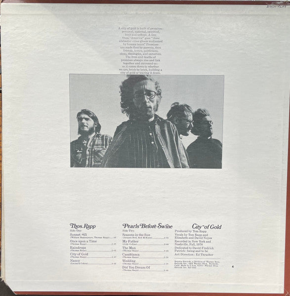 Thos. Rapp* / Pearls Before Swine : City Of Gold (LP, Album, Ter)