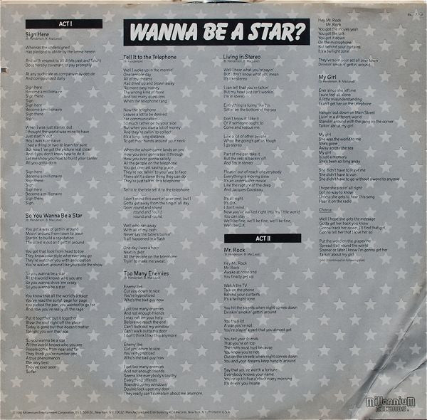 Chilliwack : Wanna Be A Star (LP, Album, Ind)