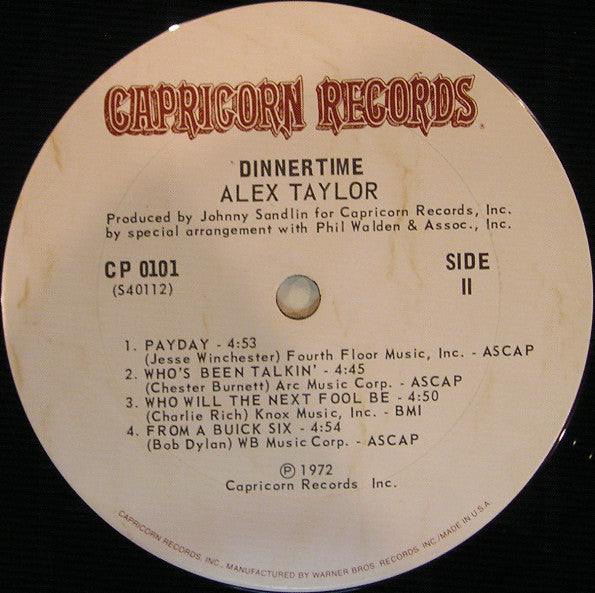 Alex Taylor (4) : Dinnertime (LP, Album, Pit)