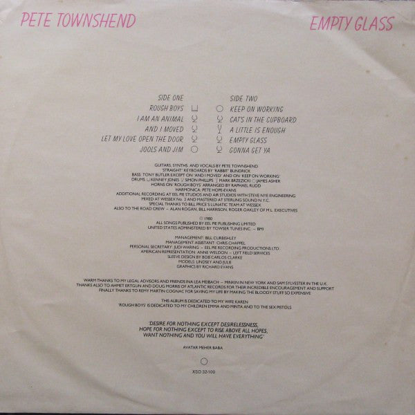 Pete Townshend : Empty Glass (LP, Album)