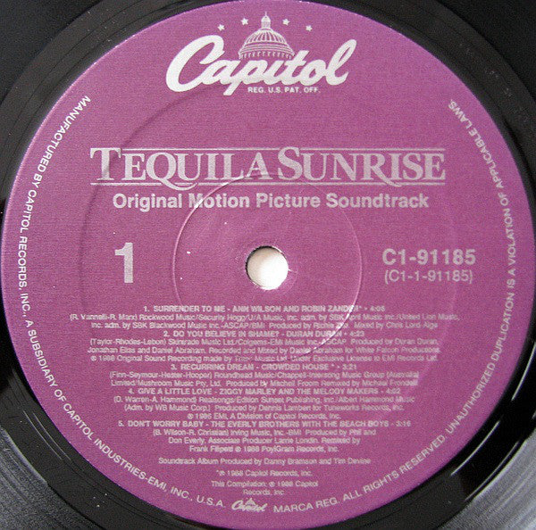 Various : Tequila Sunrise - Original Motion Picture Soundtrack (LP, Comp)