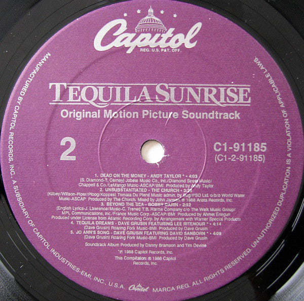 Various : Tequila Sunrise - Original Motion Picture Soundtrack (LP, Comp)