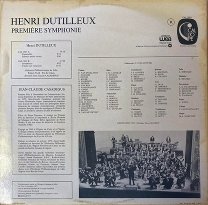 Henri Dutilleux - Orchestre Philharmonique de Lille* , Direction: Jean-Claude Casadesus : Première Symphonie (LP, Album)