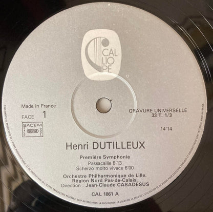Henri Dutilleux - Orchestre Philharmonique de Lille* , Direction: Jean-Claude Casadesus : Première Symphonie (LP, Album)