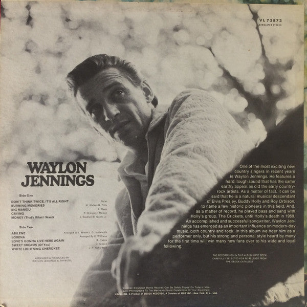 Waylon Jennings : Waylon Jennings (LP, Album, RE, Pin)