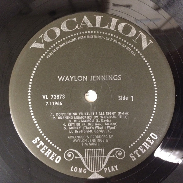 Waylon Jennings : Waylon Jennings (LP, Album, RE, Pin)