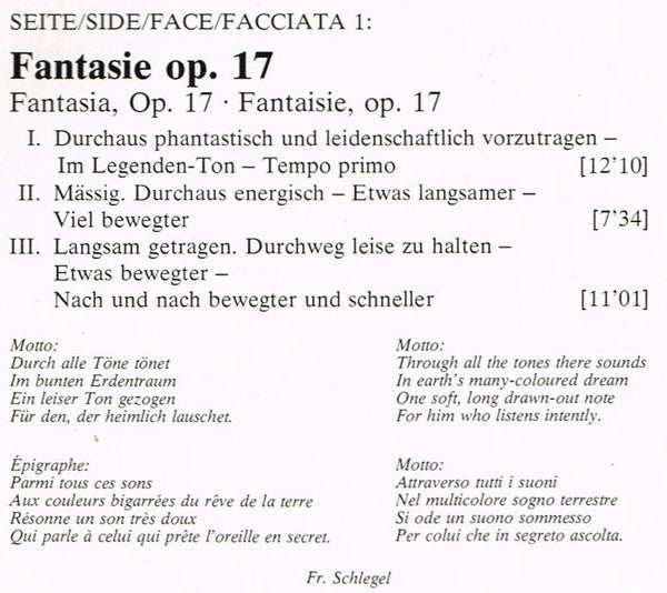 Robert Schumann, Daniel Barenboim : Kinderszenen ∙ Arabeske ∙ Fantasie (LP)