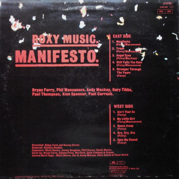 Roxy Music : Manifesto (LP, Album)