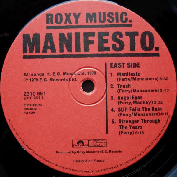 Roxy Music : Manifesto (LP, Album)