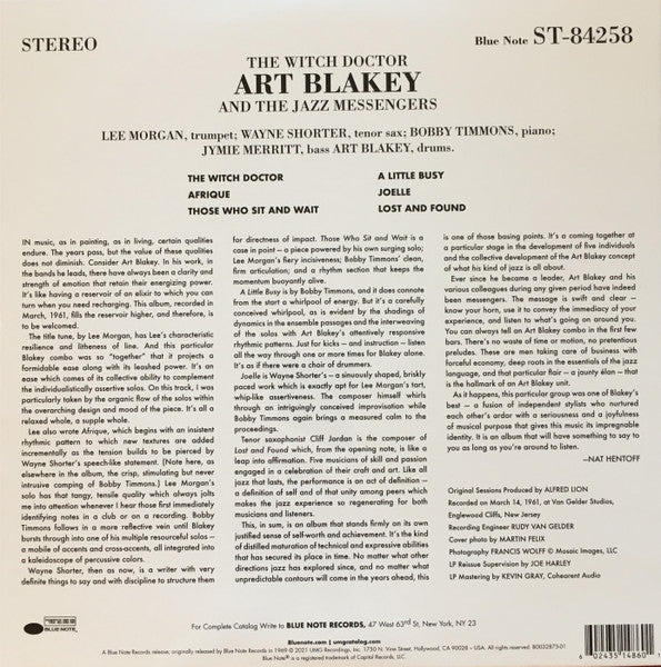 Art Blakey And The Jazz Messengers* : The Witch Doctor (LP, Album, RE, 180)