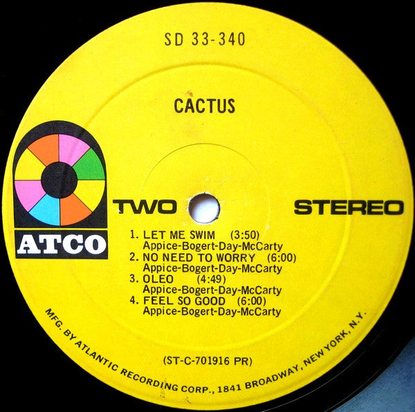 Cactus (3) : Cactus (LP, Album, PR )
