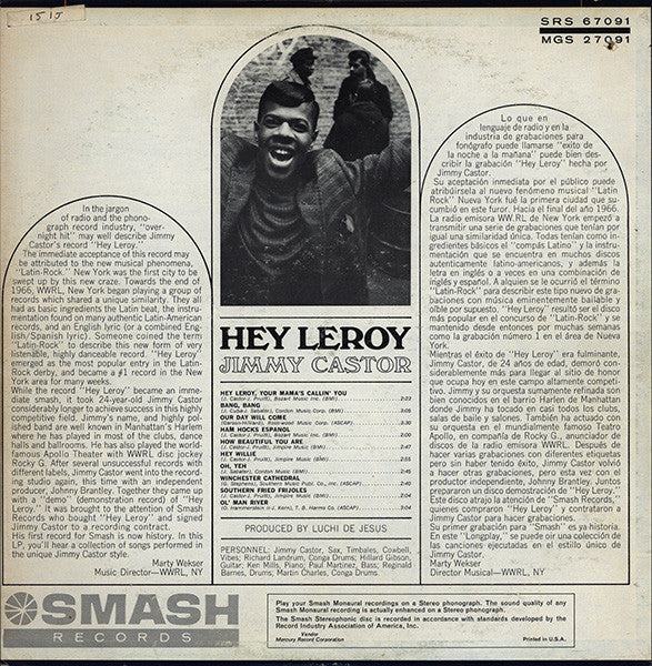 Jimmy Castor : Hey Leroy (LP, Album, Mono)