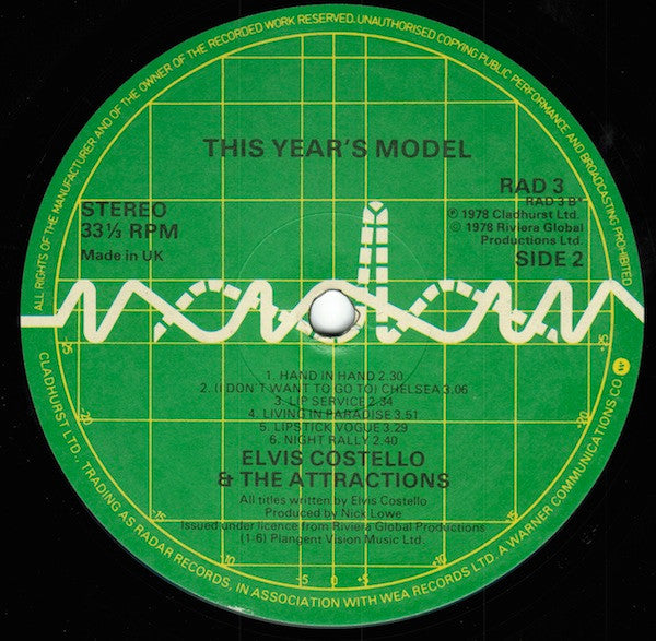Elvis Costello & The Attractions : This Year's Model (LP, Album, 'EG)