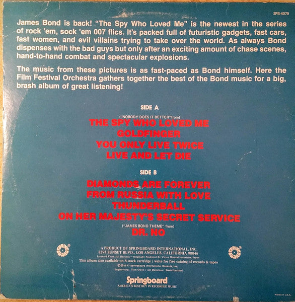 The Film Festival Orchestra : Music From The Spy Who Loved Me & Other Great James Bond Thrillers (LP)