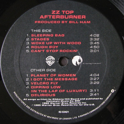 ZZ Top : Afterburner (LP, Album, Cin)