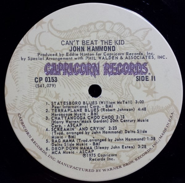 John Hammond* : Can't Beat The Kid (LP, Album)