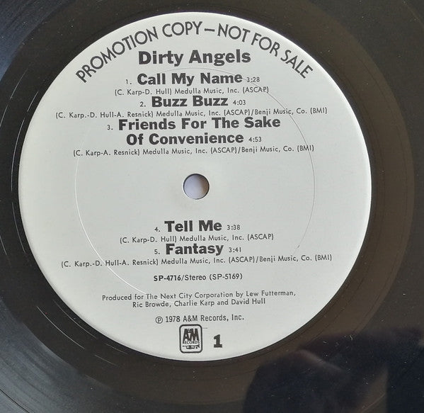 Dirty Angels (2) : Dirty Angels (LP, Album, Promo)